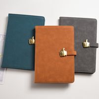 1 Piece Solid Color Class Learning Pu Leather Business Notebook main image 3