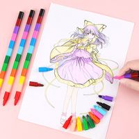1 Piece Multicolor Class Learning Plastic Cute Crayon main image 3