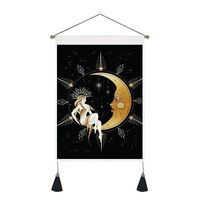 Retro Humano Cielo Estrellado Luna Poliéster Tapiz Arte De Pared sku image 1