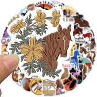 Waterproof Colorful Pvc Stickers Horse Cartoon Stickers 50 Sheets Set main image 4