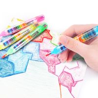 1 Pièce Multicolore Classer L'école Plastique Pastorale Crayon main image 4