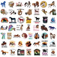Waterproof Colorful Pvc Stickers Horse Cartoon Stickers 50 Sheets Set main image 3