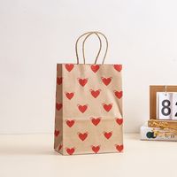 Valentine's Day Modern Style Heart Shape Kraft Paper Party Street Gift Bags sku image 3