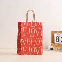Valentine's Day Modern Style Heart Shape Kraft Paper Party Street Gift Bags sku image 1