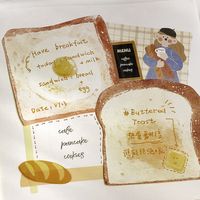 1 Set Toast Class Learning Paper Vintage Style Sticky Note main image 3