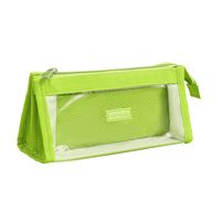 Solid Color Pvc Class Learning Simple Style Pencil Case main image 4