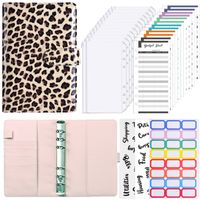 1 Set Leopard Learning School Pu Leather Retro Loose Spiral Notebook main image 4