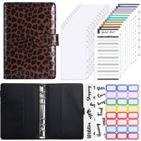 1 Set Leopard Learning School Pu Leather Retro Loose Spiral Notebook main image 3