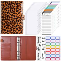 1 Set Leopard Learning School Pu Leather Retro Loose Spiral Notebook main image 1
