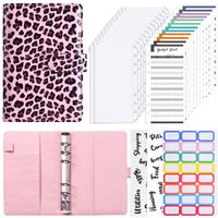1 Set Leopard Learning School Pu Leather Retro Loose Spiral Notebook main image 2