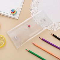 Solid Color Pvc Class Learning Simple Style Pencil Case sku image 1