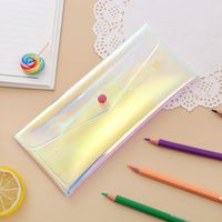 Solid Color Pvc Class Learning Simple Style Pencil Case sku image 7
