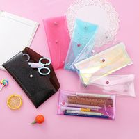 Solid Color Pvc Class Learning Simple Style Pencil Case main image 3