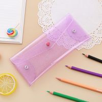 Solid Color Pvc Class Learning Simple Style Pencil Case sku image 3
