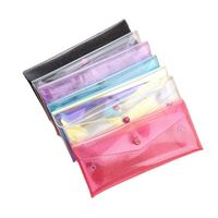 Solid Color Pvc Class Learning Simple Style Pencil Case main image 2