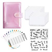1 Set Solid Color Class Learning Pu Leather Retro Loose Spiral Notebook main image 1
