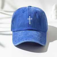 Unisex Hip-hop Retro Streetwear Cross Embroidery Curved Eaves Baseball Cap main image 2