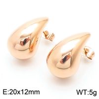 1 Pair Modern Style Water Droplets Plating Stainless Steel 18K Gold Plated Ear Studs sku image 29