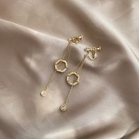 1 Pair Elegant Geometric Inlay Alloy Artificial Rhinestones Gold Plated Drop Earrings sku image 2