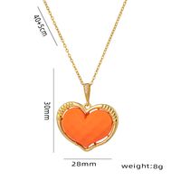 Wholesale Elegant Heart Shape Stainless Steel Resin Plating 18k Gold Plated Pendant Necklace main image 3
