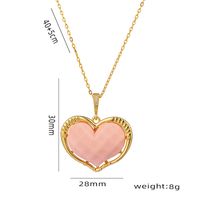 Wholesale Elegant Heart Shape Stainless Steel Resin Plating 18k Gold Plated Pendant Necklace sku image 3