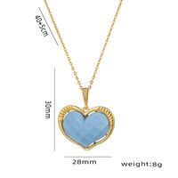 Wholesale Elegant Heart Shape Stainless Steel Resin Plating 18k Gold Plated Pendant Necklace sku image 1