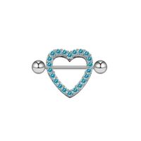 Exaggerated Rock Punk Heart Shape Copper Epoxy Plating Inlay Rhinestones Zircon White Gold Plated Chest Ring sku image 7