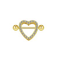 Exaggerated Rock Punk Heart Shape Copper Epoxy Plating Inlay Rhinestones Zircon White Gold Plated Chest Ring main image 9