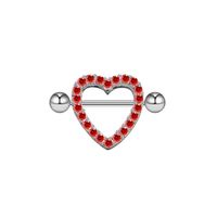 Exaggerated Rock Punk Heart Shape Copper Epoxy Plating Inlay Rhinestones Zircon White Gold Plated Chest Ring sku image 8