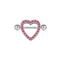Exaggerated Rock Punk Heart Shape Copper Epoxy Plating Inlay Rhinestones Zircon White Gold Plated Chest Ring main image 8