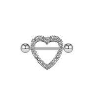 Exaggerated Rock Punk Heart Shape Copper Epoxy Plating Inlay Rhinestones Zircon White Gold Plated Chest Ring sku image 12