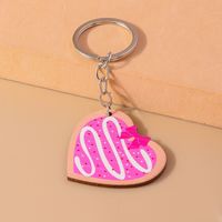 Romantic Heart Shape Wood Zinc Alloy Valentine's Day Keychain main image 6