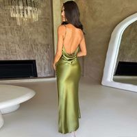 Women's Strap Dress Vacation Collarless Slit Backless Sleeveless Solid Color Maxi Long Dress Travel main image 6