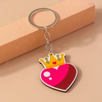 Romantic Heart Shape Wood Zinc Alloy Valentine's Day Keychain main image 9