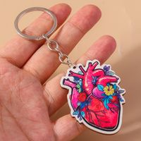 Romantic Heart Shape Wood Zinc Alloy Valentine's Day Keychain main image 10