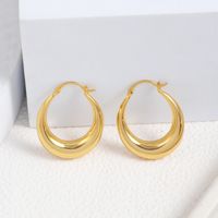 1 Pair Simple Style Round Solid Color Plating Copper Copper Alloy 18k Gold Plated Earrings main image 6