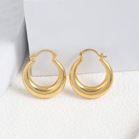 1 Pair Simple Style Round Solid Color Plating Copper Copper Alloy 18k Gold Plated Earrings main image 9