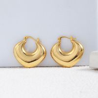 1 Paar Einfacher Stil Runden Einfarbig Überzug Kupfer Kupferlegierung 18 Karat Vergoldet Ohrringe main image 7