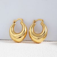 1 Pair Simple Style Round Solid Color Plating Copper Copper Alloy 18k Gold Plated Earrings main image 5