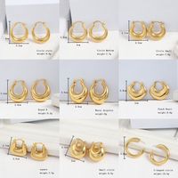 1 Paar Einfacher Stil Runden Einfarbig Überzug Kupfer Kupferlegierung 18 Karat Vergoldet Ohrringe main image 4