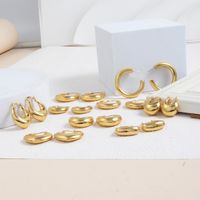 1 Pair Simple Style Round Solid Color Plating Copper Copper Alloy 18k Gold Plated Earrings main image 3