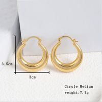 1 Paar Einfacher Stil Runden Einfarbig Überzug Kupfer Kupferlegierung 18 Karat Vergoldet Ohrringe sku image 3