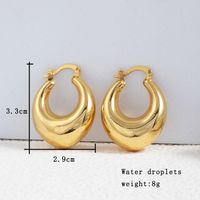 1 Paar Einfacher Stil Runden Einfarbig Überzug Kupfer Kupferlegierung 18 Karat Vergoldet Ohrringe sku image 5