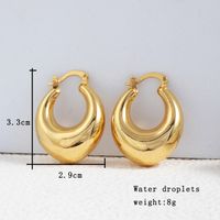 1 Paire Style Simple Rond Couleur Unie Placage Le Cuivre Alliage De Cuivre Plaqué Or 18k Des Boucles D'oreilles sku image 5