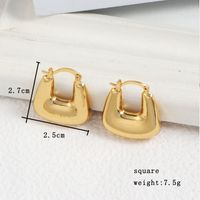 1 Paar Einfacher Stil Runden Einfarbig Überzug Kupfer Kupferlegierung 18 Karat Vergoldet Ohrringe sku image 7