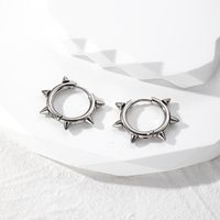 1 Pair Hip-Hop Punk Cool Style Round Stainless Steel None None Earrings main image 3