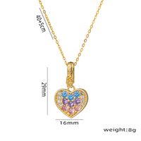 Wholesale Elegant Luxurious Shiny Heart Shape Stainless Steel Plating Inlay 18k Gold Plated Zircon Pendant Necklace main image 5