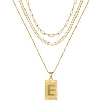 Hip-hop Cool Style Letter Rectangle Copper Plating 14k Gold Plated Layered Necklaces sku image 5