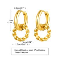 1 Pair Simple Style Classic Style Solid Color Plating 201 Stainless Steel Gold Plated Ear Studs main image 3