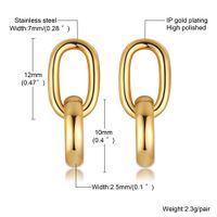1 Pair Simple Style Classic Style Solid Color Plating 201 Stainless Steel Gold Plated Ear Studs main image 2